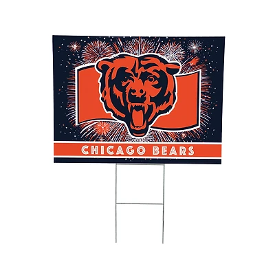 Chicago Bears 24" x 18" Patriotic Fireworks Outdoor Yard Sign