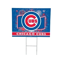 Chicago Cubs 24" x 18" Patriotic Fireworks Outdoor Yard Sign