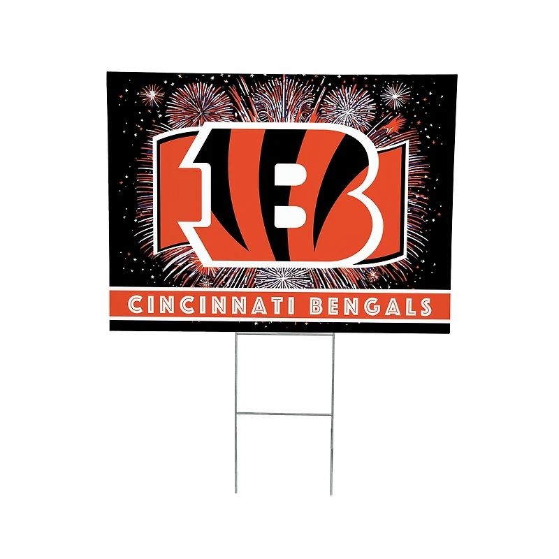 Cincinnati Bengals 24" x 18" Patriotic Fireworks Outdoor Yard Sign