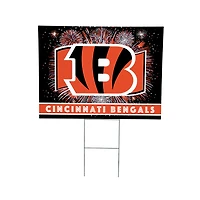 Cincinnati Bengals 24" x 18" Patriotic Fireworks Outdoor Yard Sign