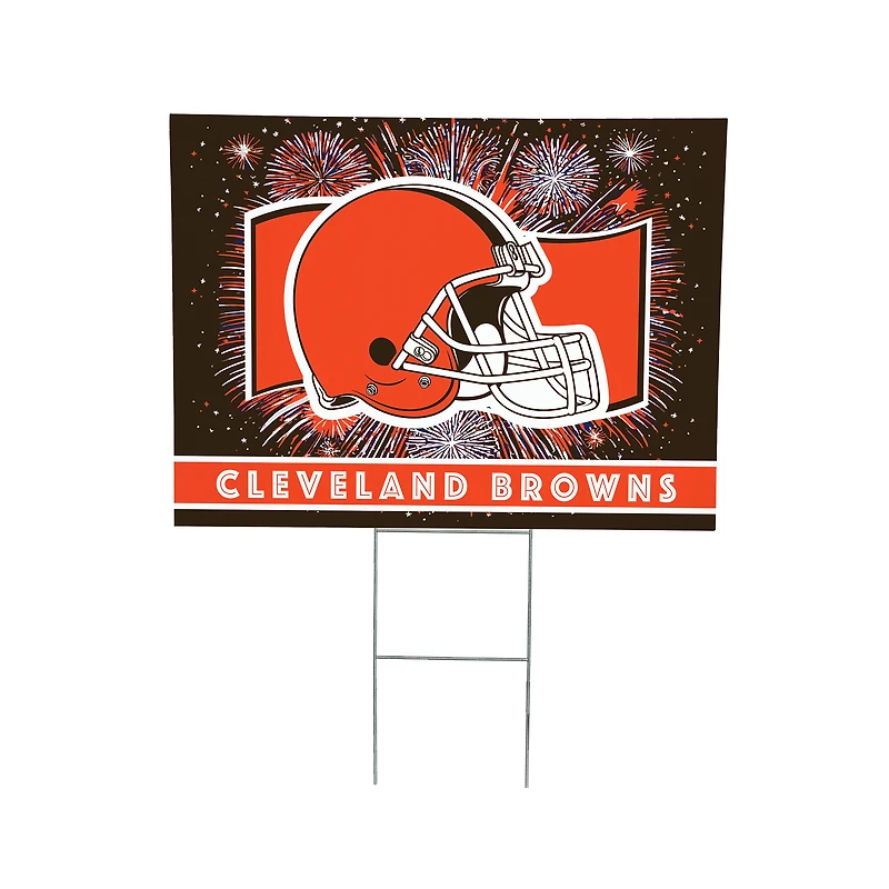 Cleveland Browns 24" x 18" Patriotic Fireworks Outdoor Yard Sign