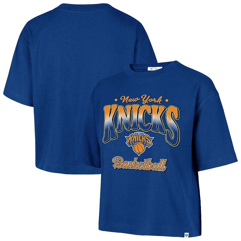 Women's '47 Blue New York Knicks Vibe Check Reed City T-Shirt