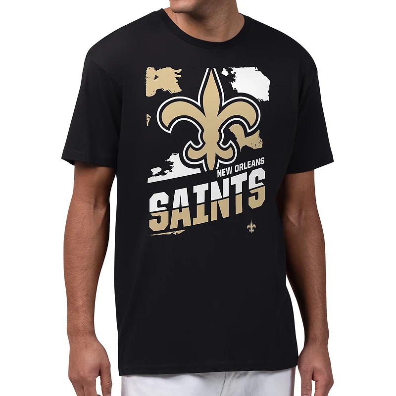 Men's Starter Black New Orleans Saints Zoom Graphic T-Shirt