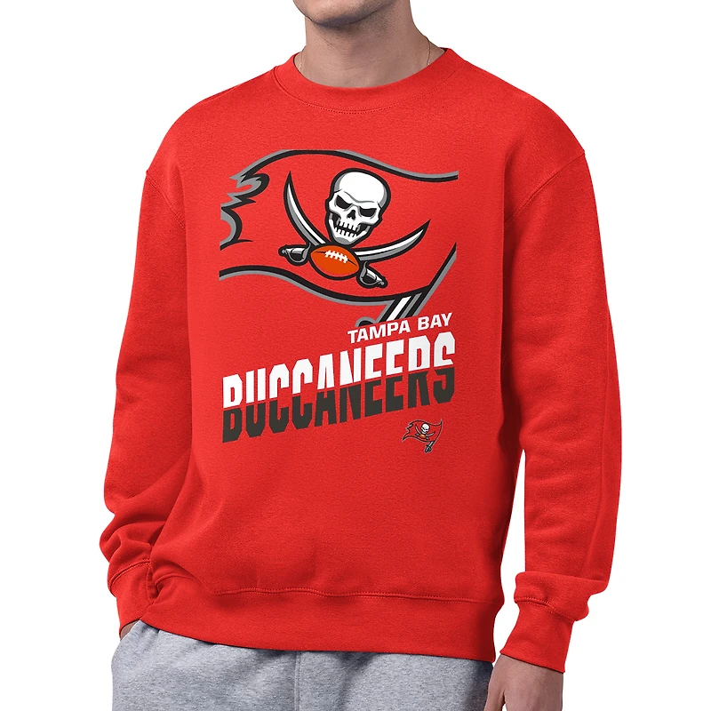 Men's Starter Red Tampa Bay Buccaneers Zoom Graphic Fleece Sweatshirt