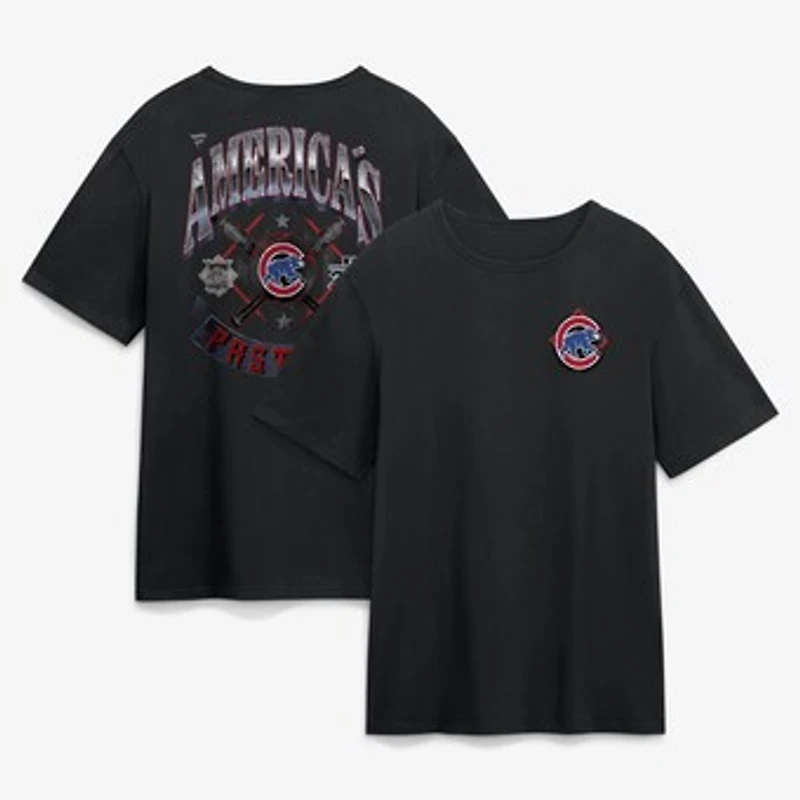 Men's  Black Chicago Cubs Americana T-Shirt