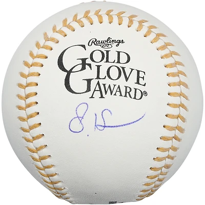 Steven Kwan Cleveland Guardians Autographed Gold Glove Logo Baseball