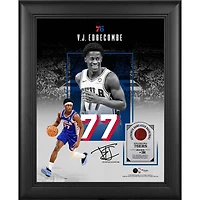 VJ Edgecombe Philadelphia 76ers Facsimile Signature Framed 11" x 14" Showcase Collage with a Piece of Game-Used Basketball - Limited Edition of 250