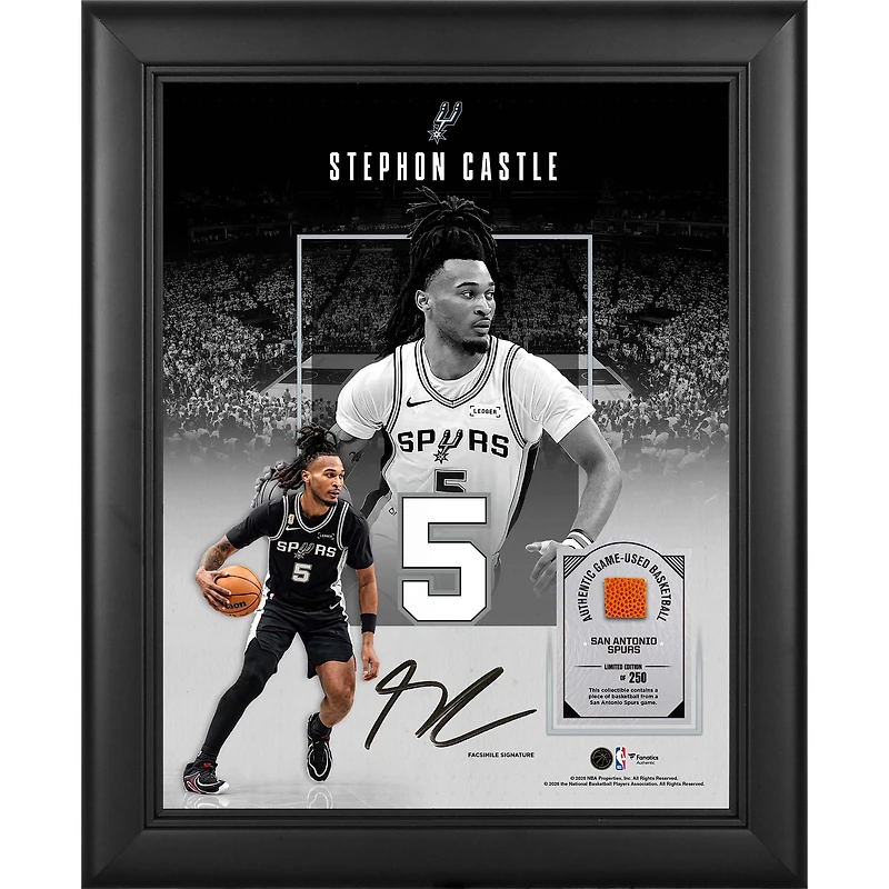 Stephon Castle San Antonio Spurs Facsimile Signature Framed 11" x 14" Showcase Collage with a Piece of Game-Used Basketball - Limited Edition of 250