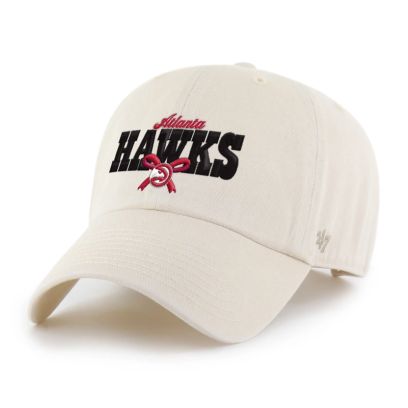 Women's '47 Natural Atlanta Hawks Bow Stack Clean Up Adjustable Hat