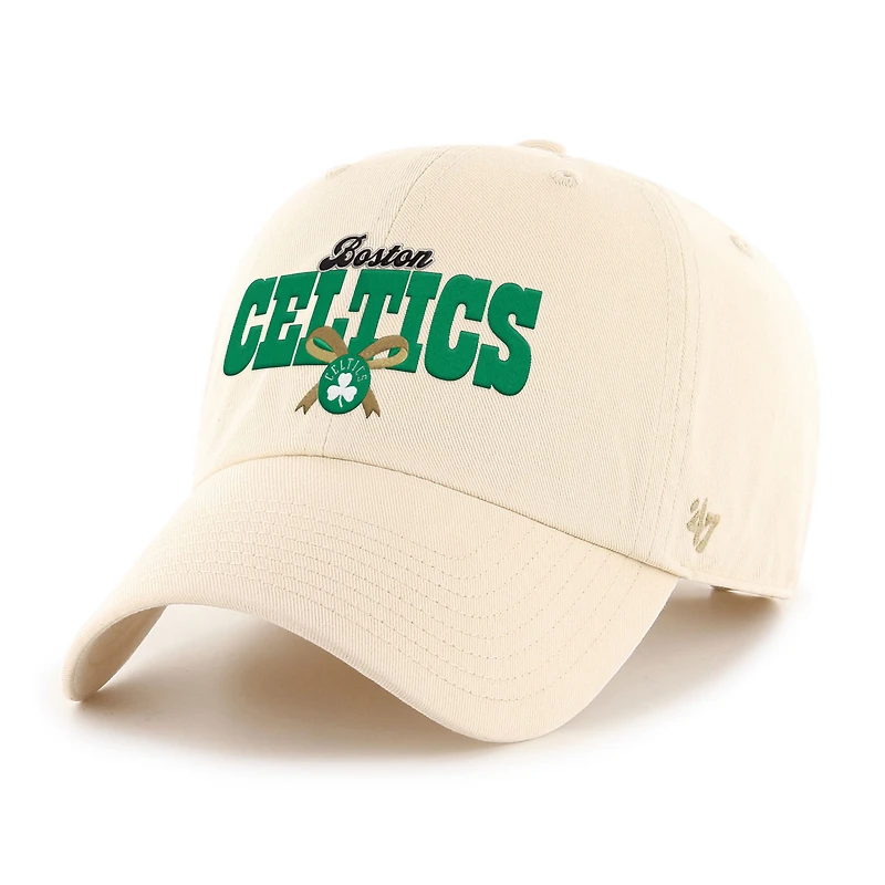 Women's '47 Natural Boston Celtics Bow Stack Clean Up Adjustable Hat