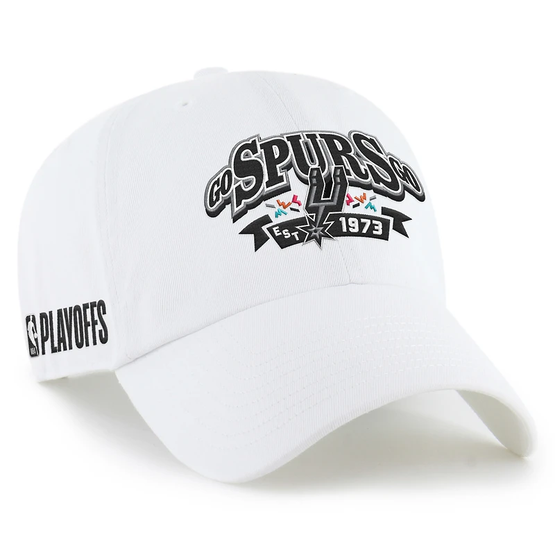 Men's '47  White San Antonio Spurs 2026 NBA Playoffs Go Spurs Go Clean Up Adjustable Hat