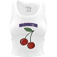 Women's Tiny Turnip White Washington Nationals Cherries Crop Tank Top