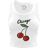 Women's Tiny Turnip White Chicago White Sox Cherries Crop Tank Top