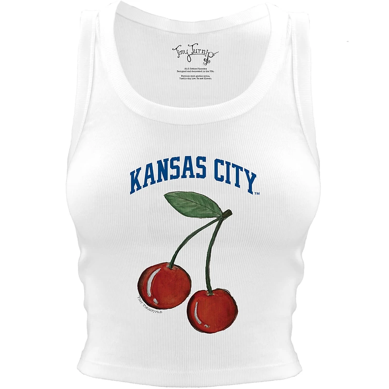 Women's Tiny Turnip White Kansas City Royals Cherries Crop Tank Top