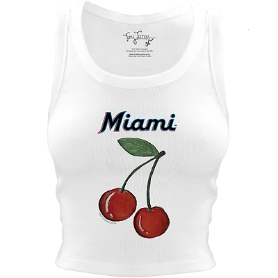Women's Tiny Turnip White Miami Marlins Cherries Crop Tank Top