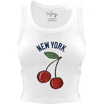 Women's Tiny Turnip White New York Yankees Cherries Crop Tank Top