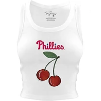 Women's Tiny Turnip White Philadelphia Phillies Cherries Crop Tank Top