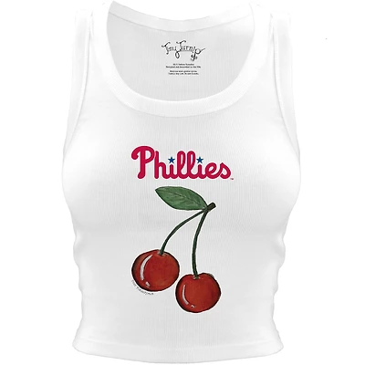 Women's Tiny Turnip White Philadelphia Phillies Cherries Crop Tank Top
