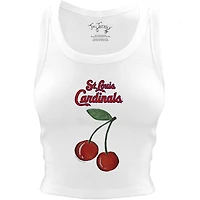 Women's Tiny Turnip White St. Louis Cardinals Cherries Crop Tank Top