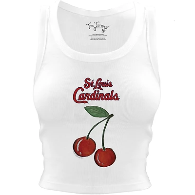 Women's Tiny Turnip White St. Louis Cardinals Cherries Crop Tank Top