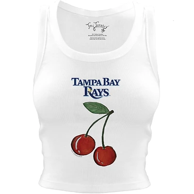 Women's Tiny Turnip White Tampa Bay Rays Cherries Crop Tank Top