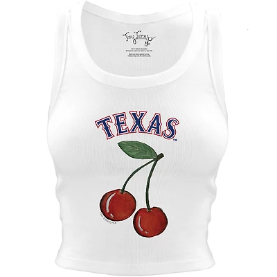 Women's Tiny Turnip White Texas Rangers Cherries Crop Tank Top