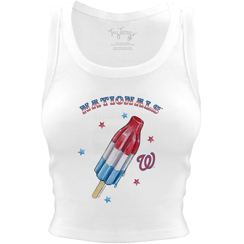 Women's Tiny Turnip White Washington Nationals Rocket Pop Crop Tank Top