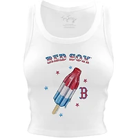 Women's Tiny Turnip White Boston Red Sox Rocket Pop Crop Tank Top