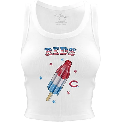 Women's Tiny Turnip White Cincinnati Reds Rocket Pop Crop Tank Top