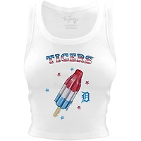Women's Tiny Turnip White Detroit Tigers Rocket Pop Crop Tank Top