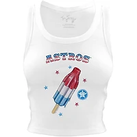 Women's Tiny Turnip White Houston Astros Rocket Pop Crop Tank Top
