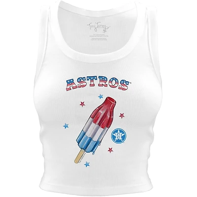 Women's Tiny Turnip White Houston Astros Rocket Pop Crop Tank Top