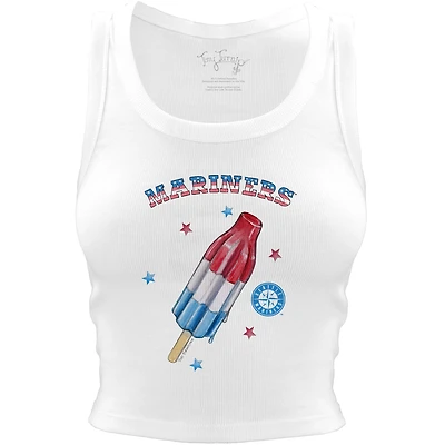 Women's Tiny Turnip White Seattle Mariners Rocket Pop Crop Tank Top