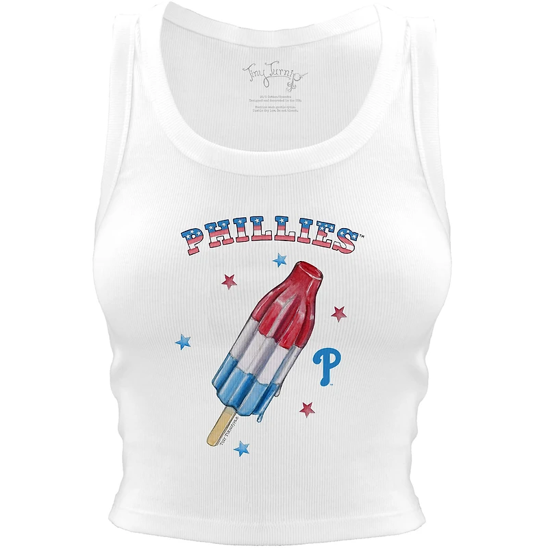Women's Tiny Turnip White Philadelphia Phillies Rocket Pop Crop Tank Top