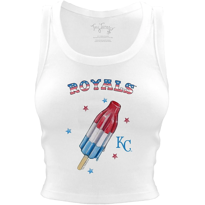 Women's Tiny Turnip White Kansas City Royals Rocket Pop Crop Tank Top