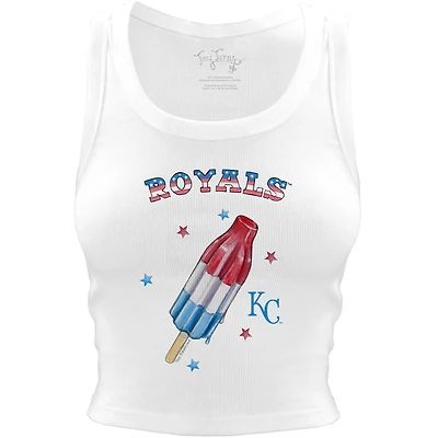 Women's Tiny Turnip White Kansas City Royals Rocket Pop Crop Tank Top