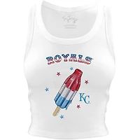 Women's Tiny Turnip White Kansas City Royals Rocket Pop Crop Tank Top