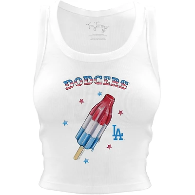 Women's Tiny Turnip White Los Angeles Dodgers Rocket Pop Crop Tank Top