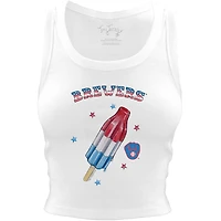 Women's Tiny Turnip White Milwaukee Brewers Rocket Pop Crop Tank Top