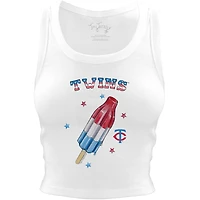 Women's Tiny Turnip White Minnesota Twins Rocket Pop Crop Tank Top