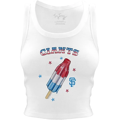 Women's Tiny Turnip White San Francisco Giants Rocket Pop Crop Tank Top