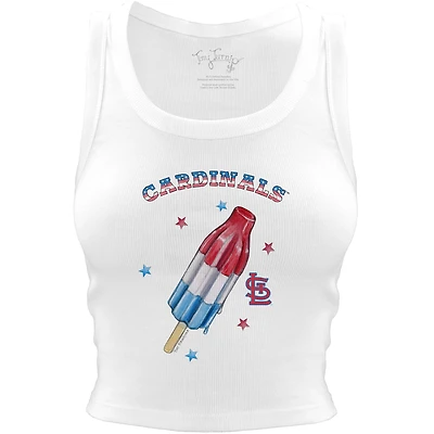 Women's Tiny Turnip White St. Louis Cardinals Rocket Pop Crop Tank Top