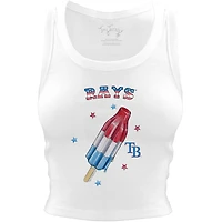 Women's Tiny Turnip White Tampa Bay Rays Rocket Pop Crop Tank Top