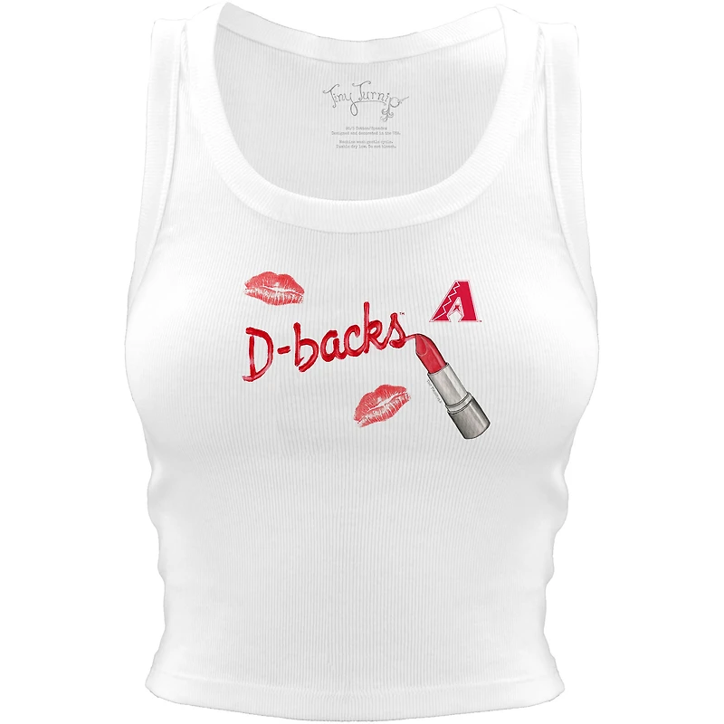 Women's Tiny Turnip White Arizona Diamondbacks Lipstick Crop Tank Top