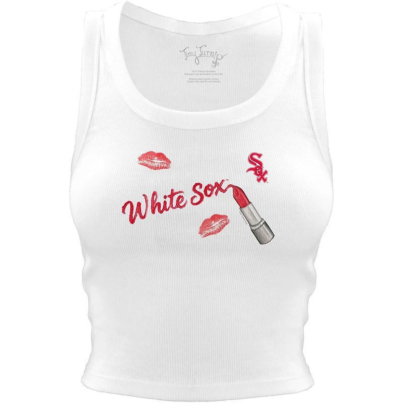 Women's Tiny Turnip White Chicago White Sox Lipstick Crop Tank Top