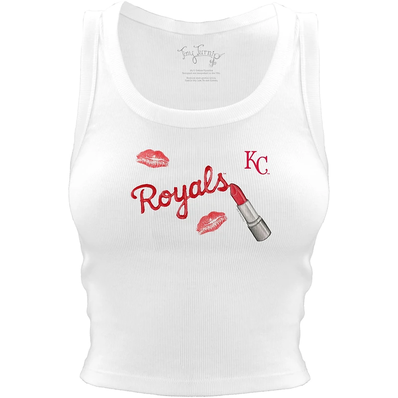 Women's Tiny Turnip White Kansas City Royals Lipstick Crop Tank Top
