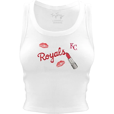 Women's Tiny Turnip White Kansas City Royals Lipstick Crop Tank Top