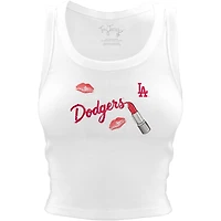 Women's Tiny Turnip White Los Angeles Dodgers Lipstick Crop Tank Top