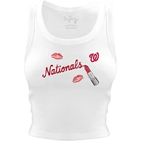 Women's Tiny Turnip White Washington Nationals Lipstick Crop Tank Top