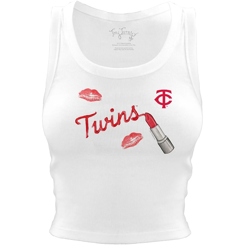 Women's Tiny Turnip White Minnesota Twins Lipstick Crop Tank Top